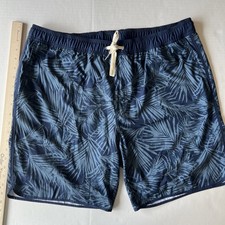 Fair Harbor Anchor Swim Trunks Men's XXL Evergreen Blue Floral Lined Shorts 8  
