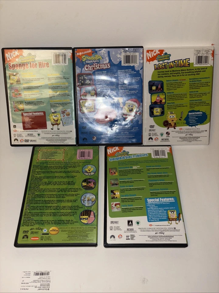 SpongeBob SquarePants 5 DVD Set Sponge For Hire, Lost In Time, Prehistoric - Image 2 of 4