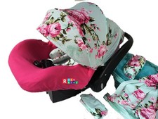 Rosy Kids 9pc Infant Car Seat Cover Canopy Headrest Blanket Hat Nursing Scarf