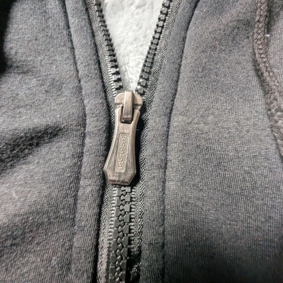 Kiwilou Negro Sherpa Forrado Cremallera Sudadera con Capucha S Pitbull Gráfico Fin de Semana Acogedor Grunge Indi Foto 4 de 4