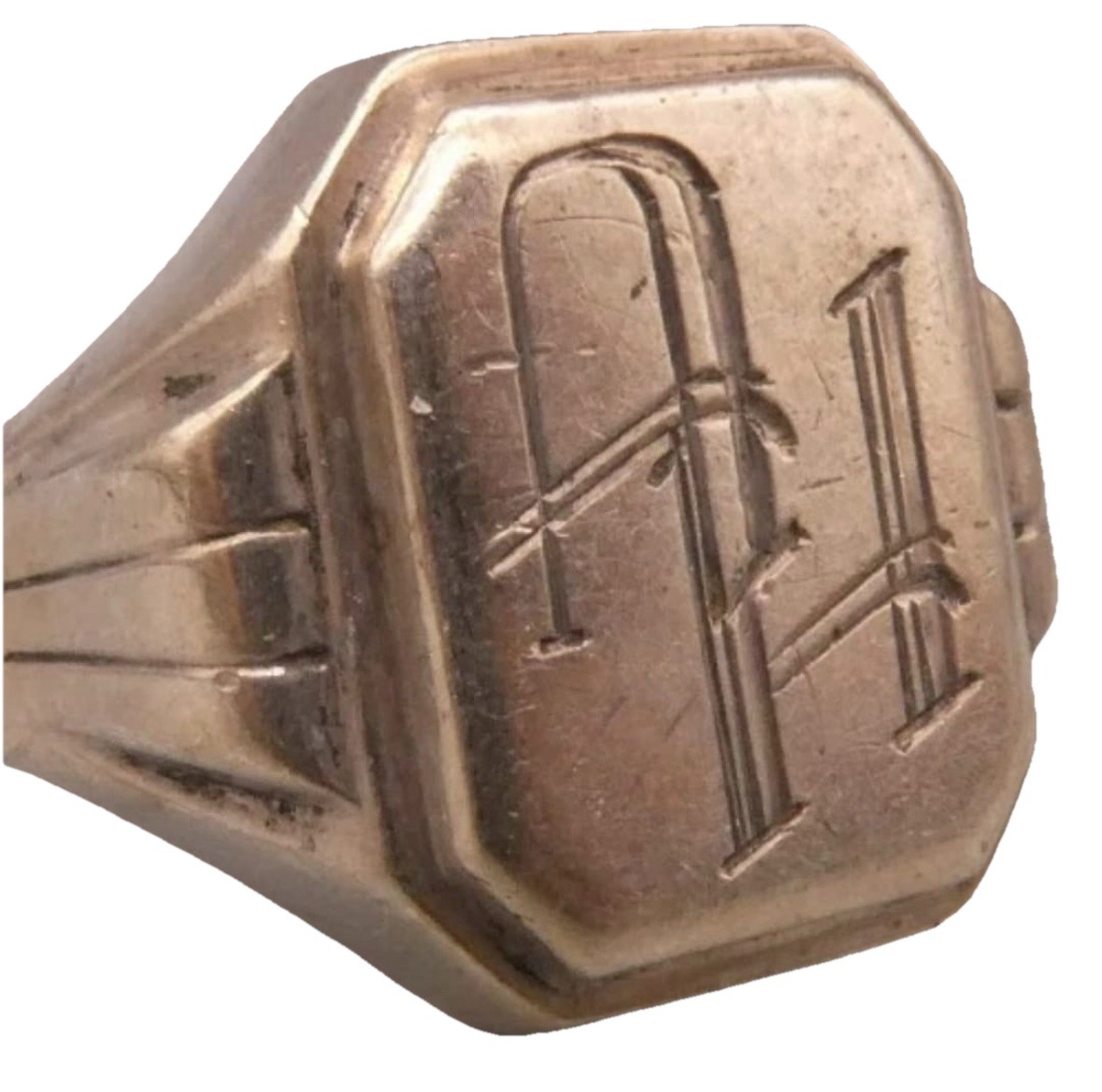 X03 Adolf AH Seal Ring 1889-1945 Silver 800 Germany WW1 WW2 Antique