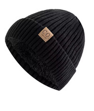 New Unisex Two-Tone Winter Hats Add Fur Lined Men And Women Fashion Warm Beanie