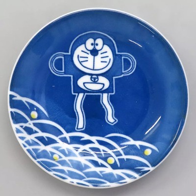 Benelic Doraemon Small Plate Porcelain Grass Fireflies Japanese W100mm For Ages