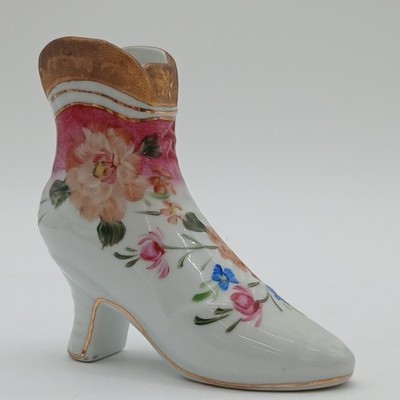 Vintage Formalities by Baum Bros. Victorian High Top Flowers Shoe Figurine 5.''T