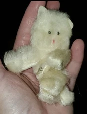 Barbie Pet Show Fashions Cat Off White Furry 4" Vintage 1986 Finger Puppet READ