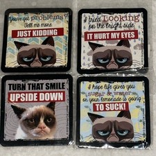 Grumpy Cat Magnet Set Lot of 4 Magnets NEW 2013 Ganz