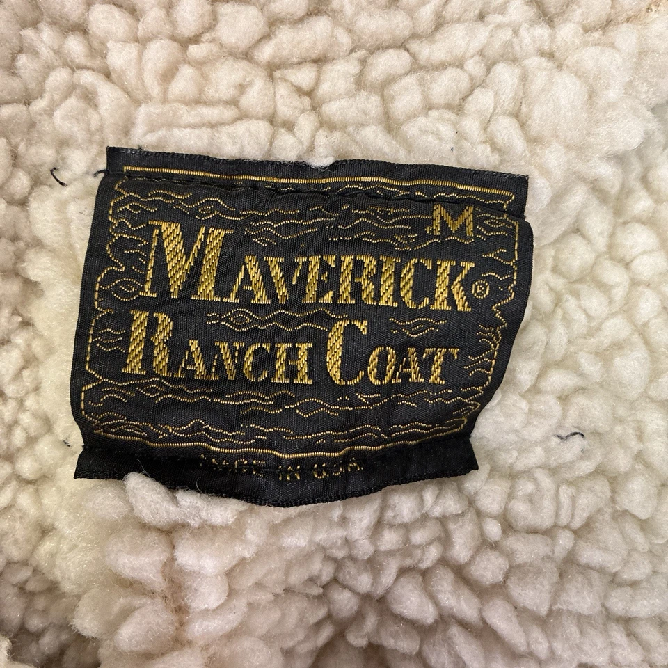Abrigo de Colección Maverick Ranch Para Hombres Medio Lavado Oscuro Forrado Sherpa Camionero EE. UU. AÑOS 70 Foto 3 de 4