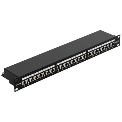Patchpanel 24 Port Cat 7 Netzwerk-Verteilerfeld Rackeinbau Geschirmt