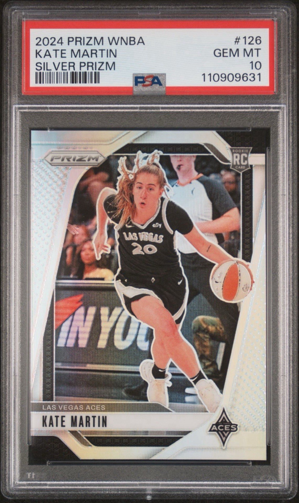 Kate Martin PSA 10 Pop 14 2024 Panini Prizm WNBA Silver Prizms Rookie RC #126 view 1