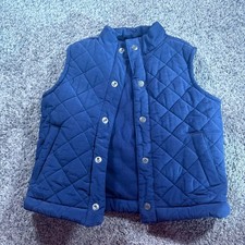 Janie and Jack Quilted Navy Blue Snap Front Vest Kids 18-24M
