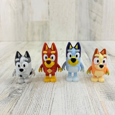 Bluey Lot of 4 Friend Figures Toys Rusty Muffin Bluey Bingo Blue NEW