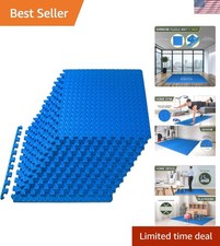 Puzzle Exercise Mat  in, EVA Interlocking Foam Floor Tiles for Home Gym, Mat...
