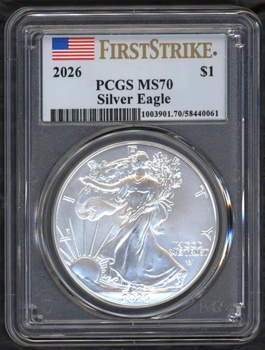 2026 PCGS MS-70 1 Oz SILVER American Eagle ~ IN STOCK ~ BRAND NEW ~ 1c START