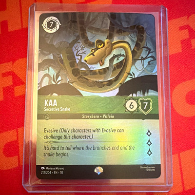 Kaa - Secretive Snake 212/204 Epic Foil Lorcana Whispers In The Well - NM