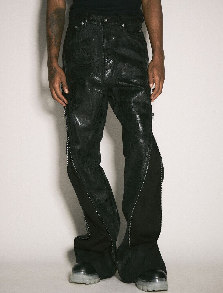 Rick Owens DRKSHDW Mega Crush Black Denim BOLAN BANANA DU02D2363