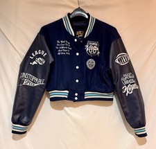 Red Fox 87 Premium Collection Crop Varsity Jacket + Patches & Embroidered Size L
