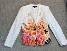 Tahari Arthur S Levine Pink Floral Bolero Blazer Jacket Size 6 Measurements