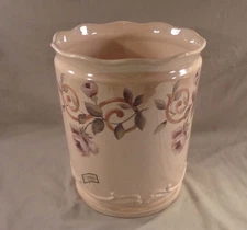 Croscill Chambord Ceramic Wastebasket Purple Roses