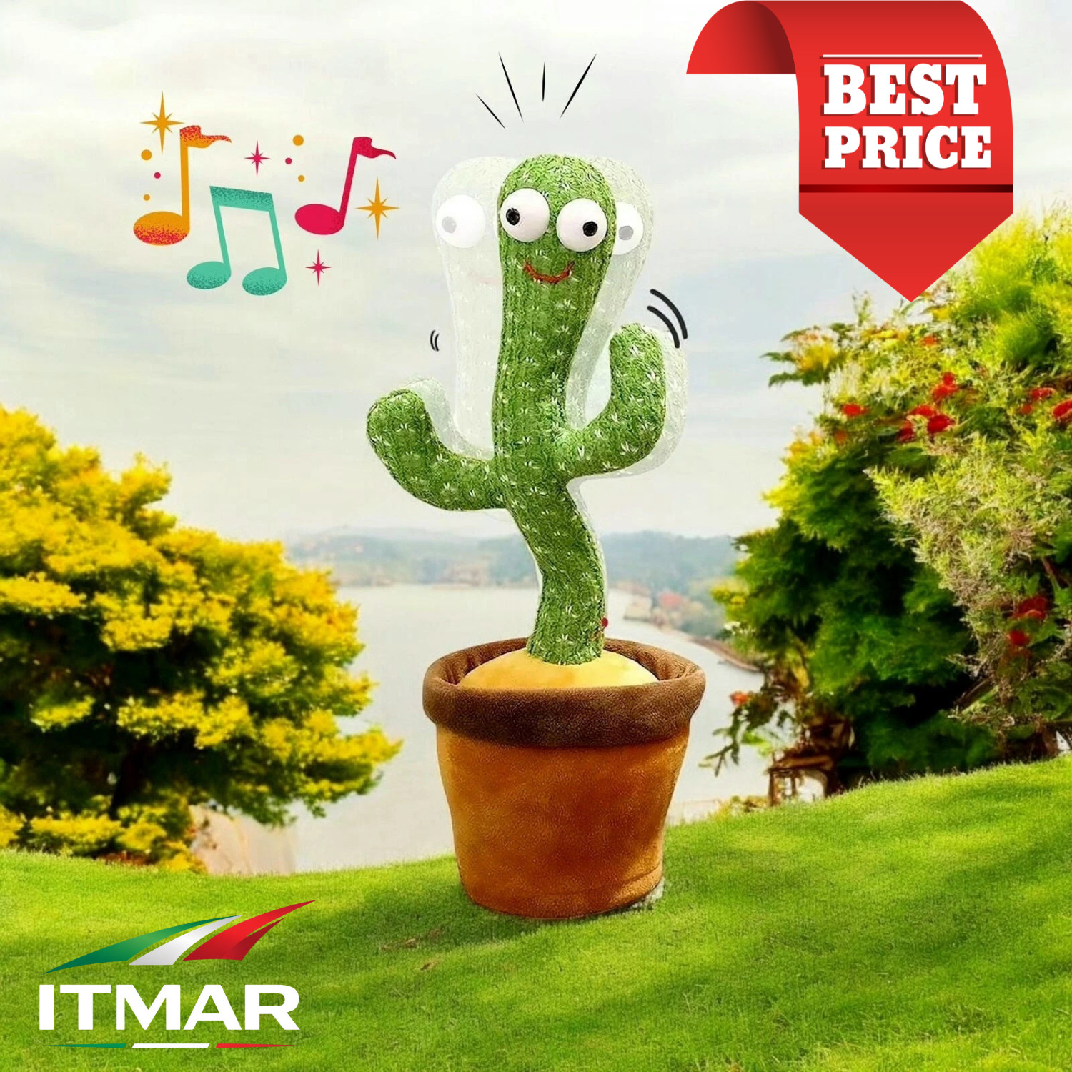 Cactus Ballerino Peluche Parlante Canta Balla Giocattolo Stimola Bambini Bimbi