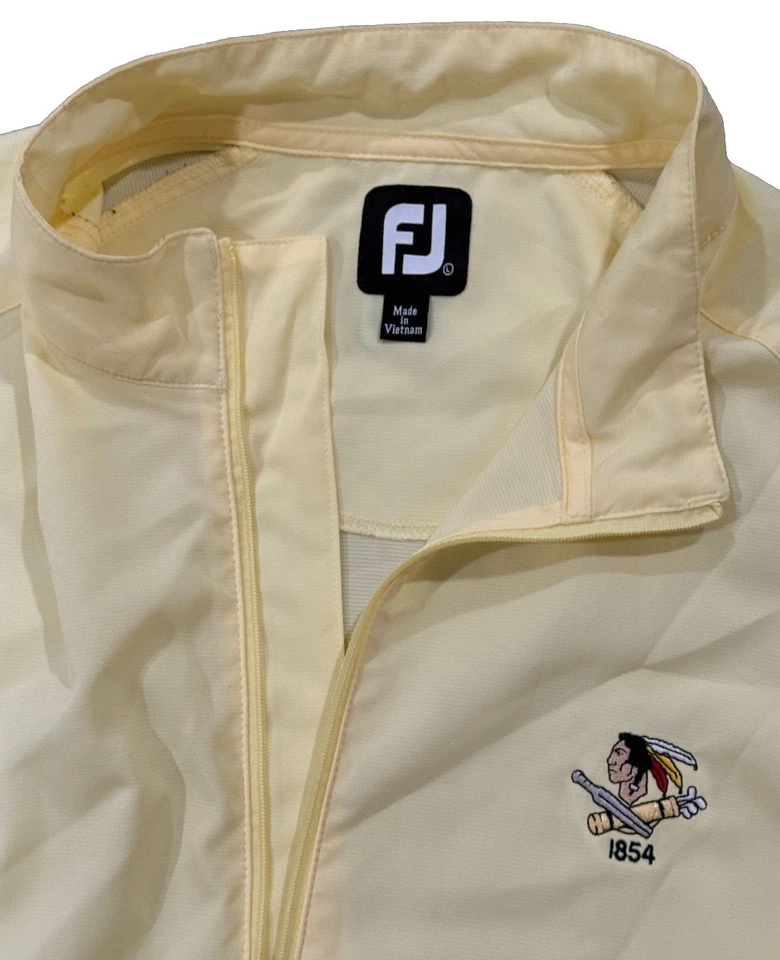 Footjoy Windbreaker Jacket Mens Large Yellow Windshirt Golf 1/4 Zip Pullover - Image 3 of 4