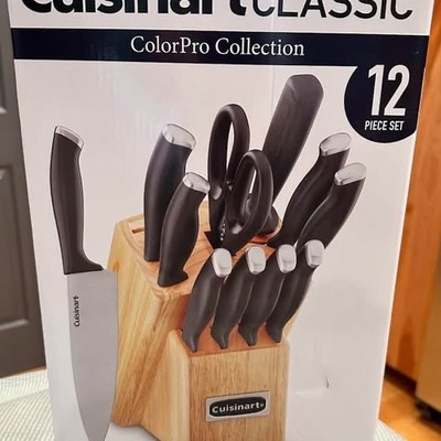 Cuisinart C77SSB-12P Color Pro Stainless Steel Cutlery Knife Block Set - Black