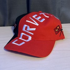 Vintage 90s Corvette Sports Car Automotive All Over Print Leather Strapback Hat