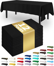 Plastic Table Cloth Disposable 12 Pack, 54 X 108 Inch Table Cloths, Party, Picni