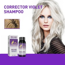 Purple Hair Dye Shampoo For Blonde to Cover Gray Non-irritating 30ml K0H1
