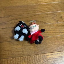 Charms Plush Keychain Set Black  Red Characters 8cm Soft Toy
