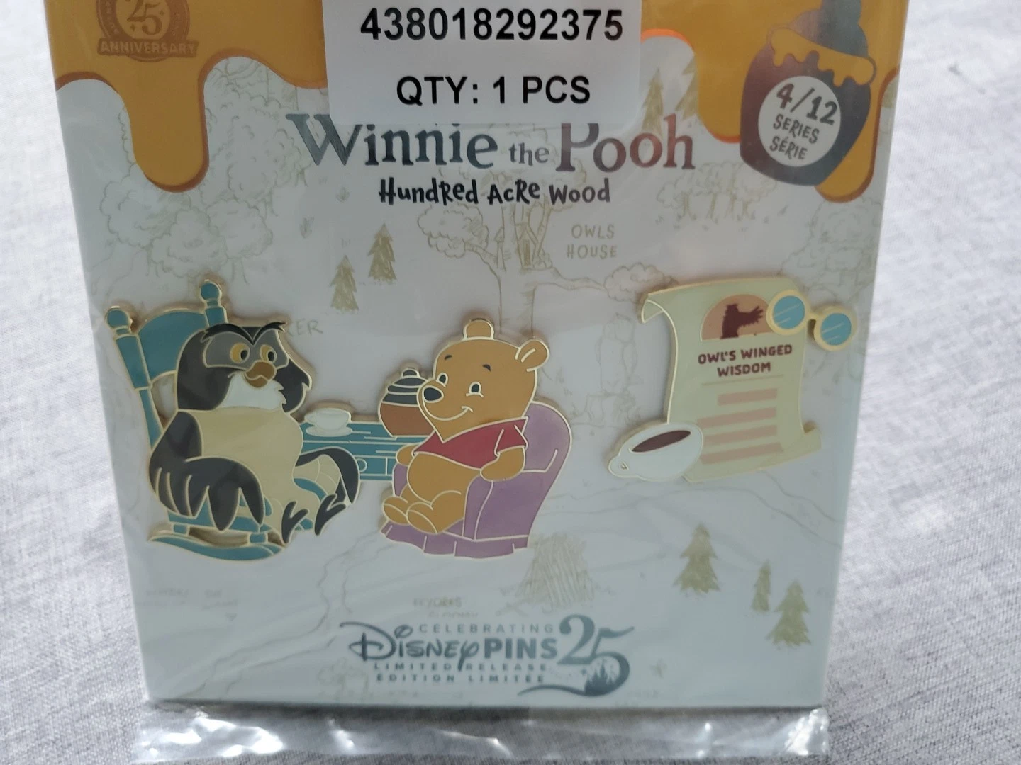Disney Winnie the Pooh and OWL Hundred Acre Woods Map Pin 100 acre woo 5/12 May