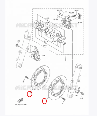 Genuine Part Yamaha TMAX 530 DX/SX 2012-2019 Front Disc Brake