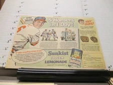 newspaper ad 1956 SUNKIST frozen lemonade baseball Stan Musial St Louis Cardinal