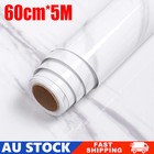 5M White Marble Vinyl Wrap Film Sticker Kitchen Cupboard Doors Furniture Sticker