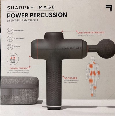 Sharper Image Power Percussion Deep Tissue Massage Gun/Gray Case