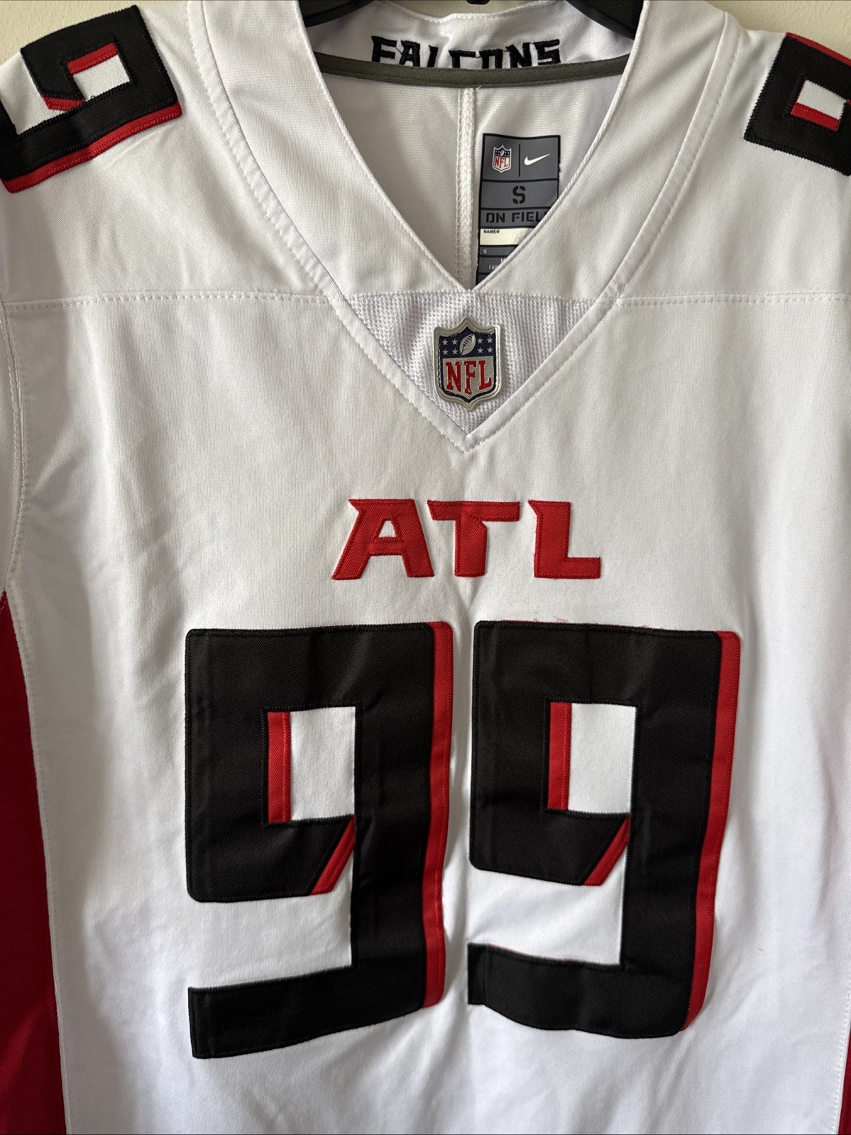 Men's Nike Eddie Goldman #99 Atlanta Falcons Team Game Jersey Sz S - White thumbnail 2