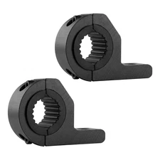 2PCS Motorcycle Light Bar Mounts - Universal 0.75" 1" 1.25" Tube Clamp Black