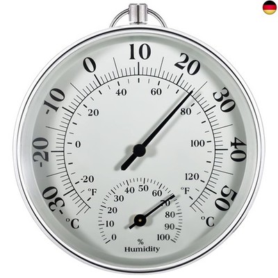 Thermometer Aussen - 10cm Thermometer und Hygrometer Kabelloses Wandmontiertes,