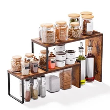Kitchen Countertop Organizer Spice Rack Cabinet Organizer Shelf Stackable Cou...