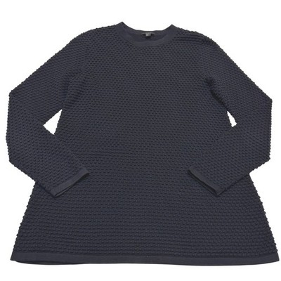 COS Sweater Women XS Black Raised Stitch Jumper Textured Knit Cotton Pullover