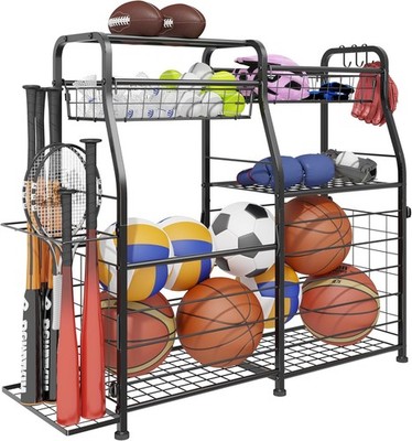 Garage Sports Equipment Free-Standing Organizer Rack with Elastic Rope SP-XHQJ-R