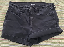 Old Navy Women's BLACK High Rise Denim Shorts with Stretch - Size 4