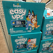 Pampers Easy Ups Training Pants 4T/5T Bluey Blue Unisex 62 Count