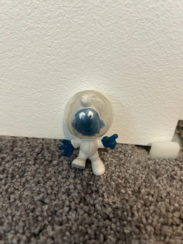 Astronaut Astro Smurf Figure Vintage Peyo Schleich Space Helmet 1965 Smurfs