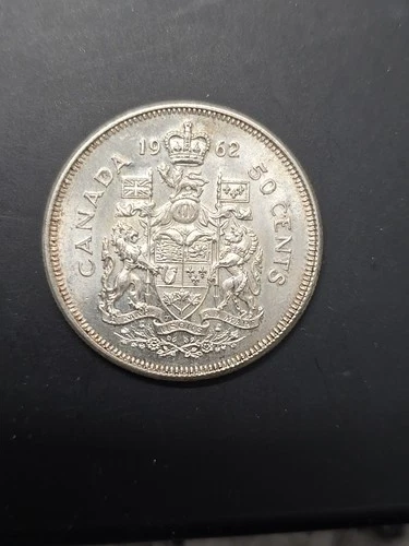 1962 Canadian Silver Half Dollar Coin