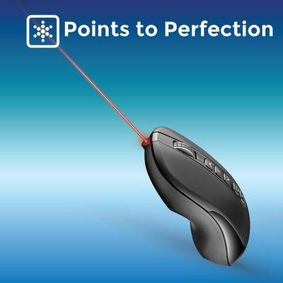 Adesso Air Mouse Wireless Desktop Presenter Mouse With Laser Pointer (imousep40)