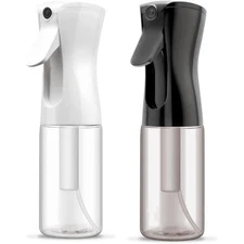 Continuous Fine Mist Spray Bottle 6.8oz 2 Pack Empty Refillable Water Mister for