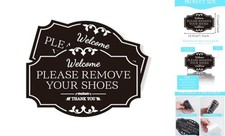 2PCS Please Remove Your Shoes Sign, Self-Adhesive Please Remove Shoes197