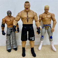 WWE - Brock Lesnar vs Cody Rhodes vs Rey Mysterio action figures - Mattel Basics