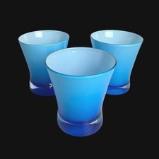 Set 3 Bicchieri MCM Vintage Carlo Moretti Vetro di Murano Blu Turchese Cassa