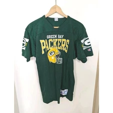 Greenbay Packers Champion Jersey Men's Large L Vintage Green Shirt Nfl